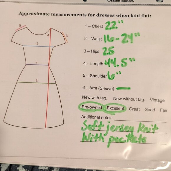 RYLLACE Jersey Knit Green Dress 1X Pockets Stretch Waist Ruched Shoulder SOFT - Picture 11 of 11